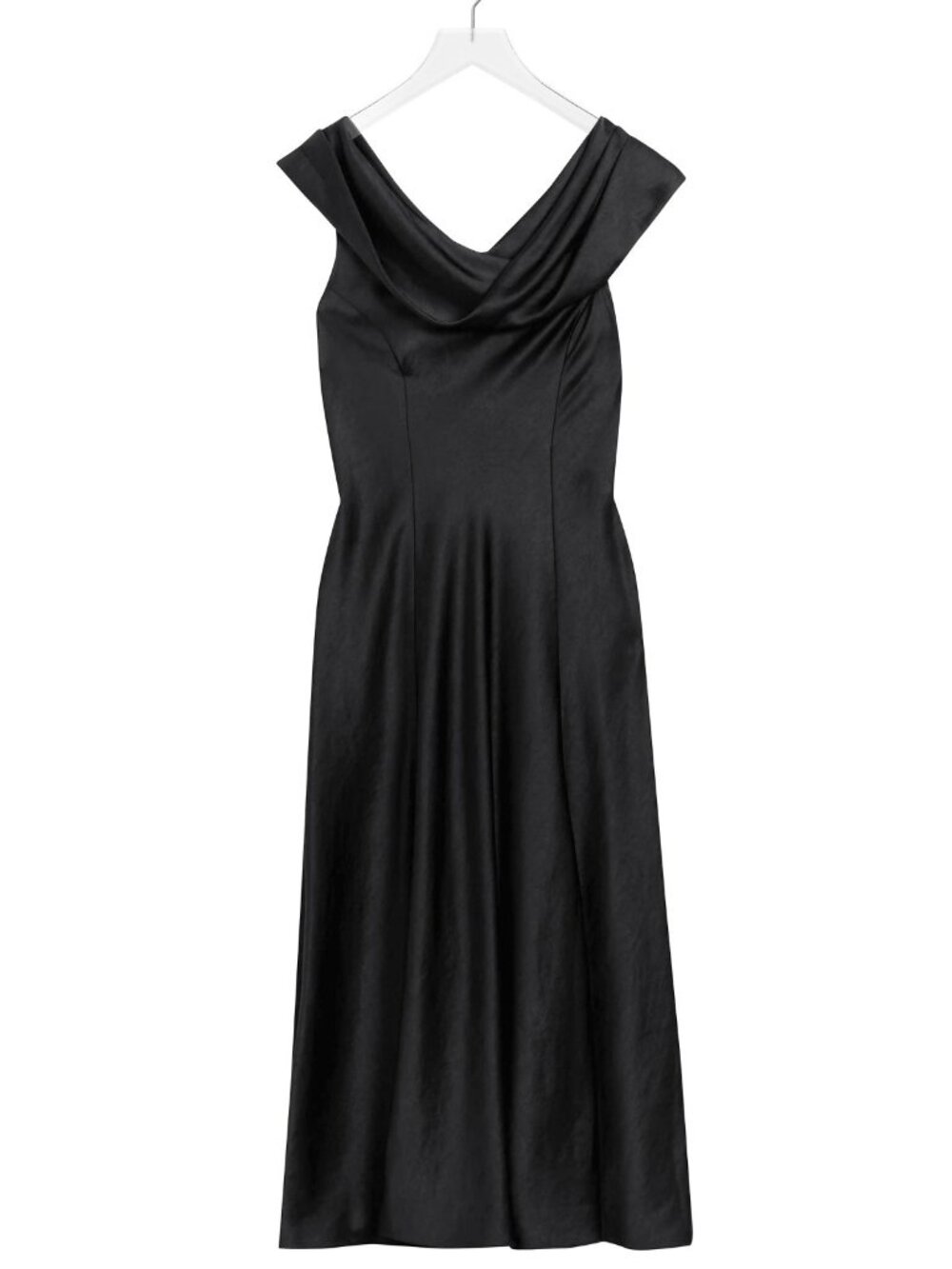 Ted Baker Sirinna Draped Satin Party Cocktail Midi Dress Black Ted Size 6, US 14